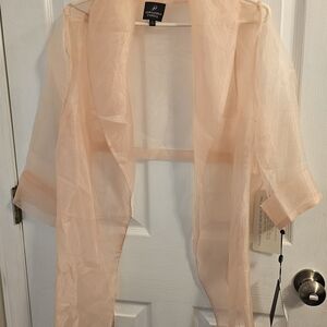 Adrianna Papell Sheer Peach Wrap